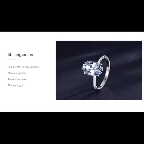 3Ct OVAL Cut VVS 4 Prong Setting Solitaire 925 Ring - Picture 7 of 16